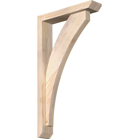 Ekena Millwork Thorton Slat Smooth Bracket w/ Offset Brace, Douglas Fir, 3 1/2"W x 16"D x 28"H BKT0402X16X28THR06SDF